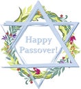 Happy Passover jewish lettering and Star of David Royalty Free Stock Photo