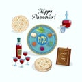 Passover Jewish Holiday Pesach seder symbols Royalty Free Stock Photo