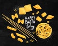 Happy pasta day poster chalk