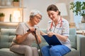 Happy patient and caregiver