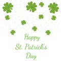 Happy Patrick day greeting card with green striped clover Royalty Free Stock Photo