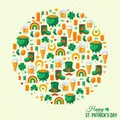 Happy Patrick's Day Concept with Flat Lovely Icons