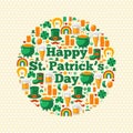 Happy Patrick's Day Text Concept with Flat Lovely