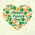 Happy Patrick's Day Text Concept with Flat Lovely