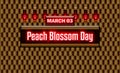 03 March, Peach Blossom Day, Neon Text Effect on bricks Background