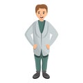 Happy pediatrician icon, cartoon style