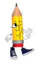 Happy pencil cartoon