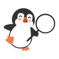 Happy Penguin holding sign cartoon Royalty Free Stock Photo