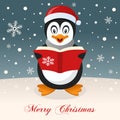 Happy Penguin Wishing a Merry Christmas