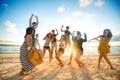 Happy people on beach Royalty Free Stock Photo