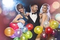 Happy people celebrating new year's eve Royalty Free Stock Photo