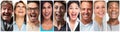 Happy people face set