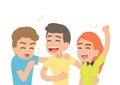 Happy people having fun and smiling laughing together, friendship concept, Vector illustration. Royalty Free Stock Photo