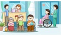 Happy people in hospital illustration