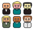 Happy People Image - 6 Toy Style People PNG Illustation