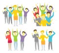 Happy people joyful group vector illustration