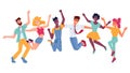 Happy people jumping, smiling in joy and fun Royalty Free Stock Photo