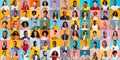 Happy People. Mosaic With Different Multiethnic Men And Women Expressing Positive Emotions Royalty Free Stock Photo