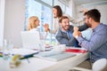 People successfully completed business meeting Royalty Free Stock Photo