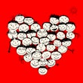 Happy peoples, heart shape for your design