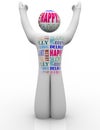 Happy Person Emtions Showing Joy Good Feelings Royalty Free Stock Photo