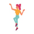 Happy person jumping, smiling in joy and fun Royalty Free Stock Photo