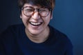 Happy Person is Laughing, Selective focus Royalty Free Stock Photo
