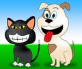 Happy Pets Indicates Domestic Cat And Animal