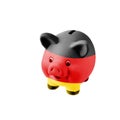 Happy piggy bank in german national flag color isolated on white background Royalty Free Stock Photo