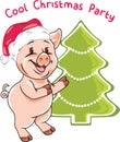 Happy piggy invites to the Christmas party