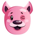 Happy pink cartoon puppy vectoe illustartion