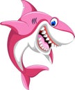 Happy pink Cartoon shark Royalty Free Stock Photo