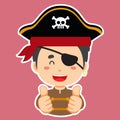 Happy Pirate Character Sticker
