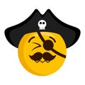 Happy pirate emoji with a hat