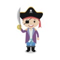 Happy pirate with a sword