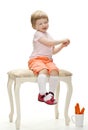 Happy playful baby girl Royalty Free Stock Photo