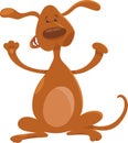 Happy playful standing dog cartoon