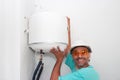 Happy plumber