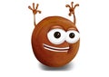 Happy pluot cartoon character laughing joyfully Royalty Free Stock Photo