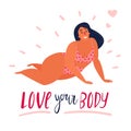 Happy plus size girl. Body positive concept. Love Royalty Free Stock Photo