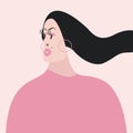 Happy plus size woman vector