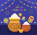 Happy Pohela Boishakh greeting card. Bengali New Year template for your design. Vector Illustration Royalty Free Stock Photo