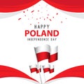 Happy Poland Independence Day Poster Vector Template Design Illustration