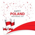 Happy Poland Independence Day Poster Vector Template Design Illustration