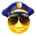 Happy Policeman Emoticon Emoji Face Cartoon Icon Royalty Free Stock Photo