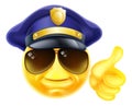 Happy Policeman Emoticon Emoji Face Cartoon Icon Royalty Free Stock Photo