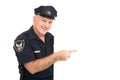 Happy Policeman Pointing Royalty Free Stock Photo