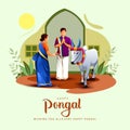 Happy Pongal celebration. Indian cultural festival celebration concept. abstract illustration vector design