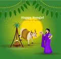 Happy Pongal festival of Tamil Nadu India background Royalty Free Stock Photo