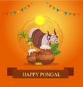 Happy Pongal festival of Tamil Nadu India background Royalty Free Stock Photo